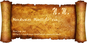 Neuhaus Madléna névjegykártya